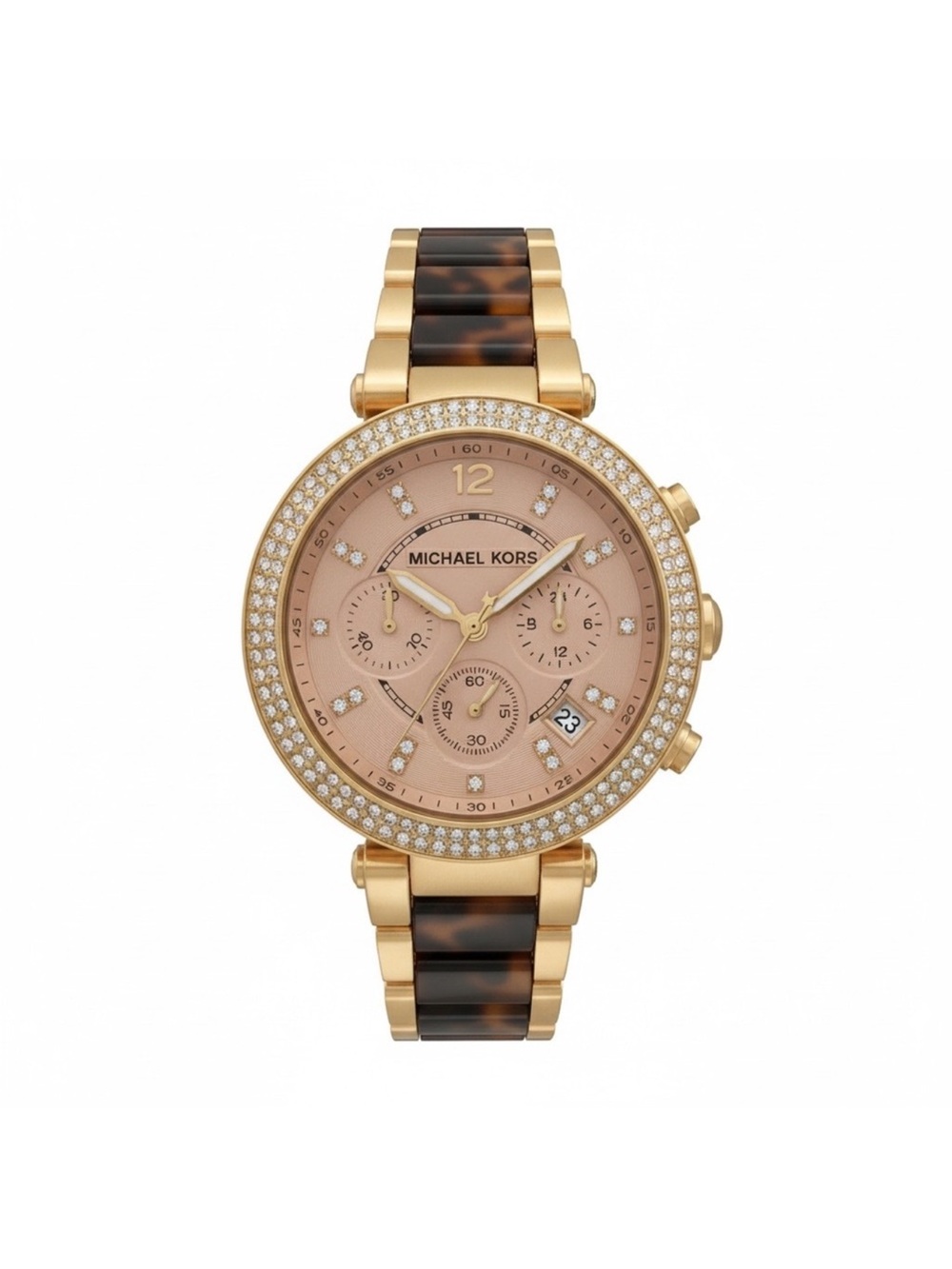 Michael Kors Gold and Tortoiseshell Accent Women’s Chronograph Watch